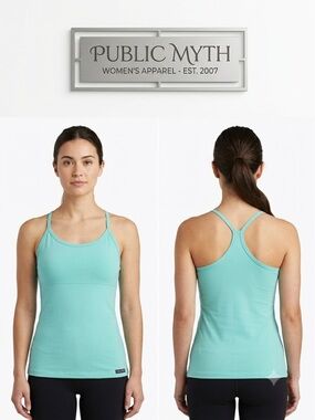 Public Myth Light Teal Spaghetti Strap Racerback Athletic Top Small